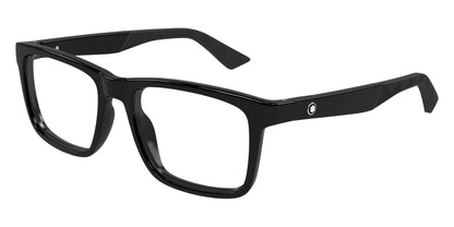 Montblanc MB0434O Square Eyeglasses in Black, angle view