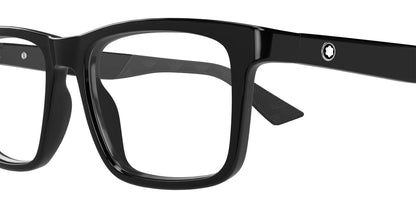 Montblanc MB0434O Square Eyeglasses in Black, side view
