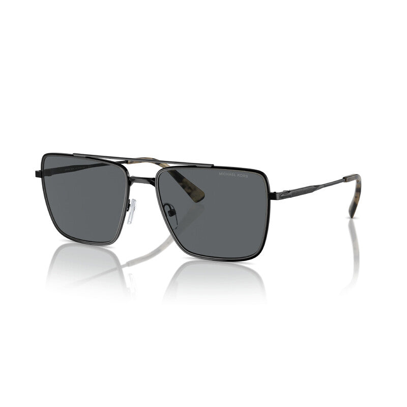 Michael Kors MK1154/S Pilot Sunglasses in Dark Grey Shiny Black, angle view