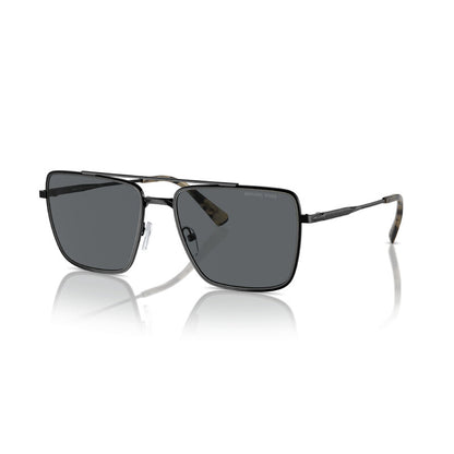 Michael Kors MK1154/S Pilot Sunglasses in Dark Grey Shiny Black, angle view