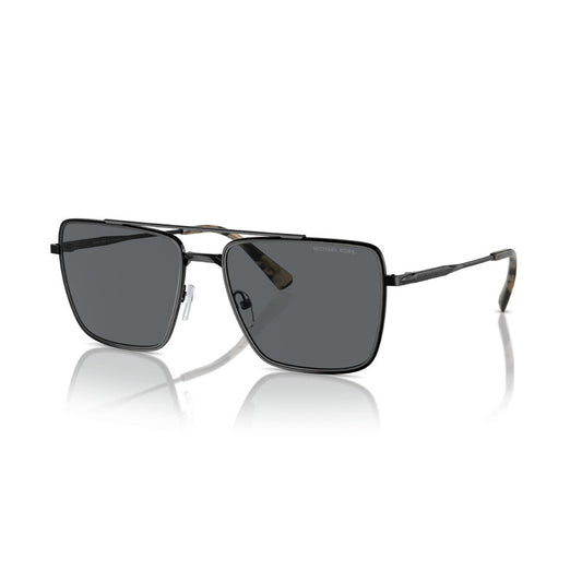 Michael Kors MK1154/S Pilot Sunglasses in Dark Grey Shiny Black, angle view