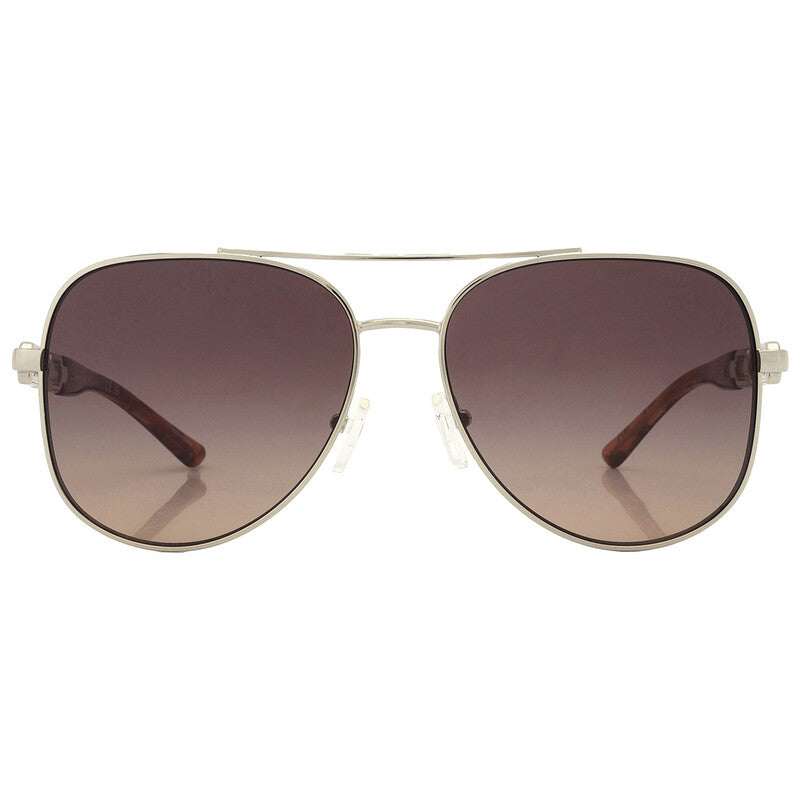 Michael Kors MK1121/S Pilot Sunglasses in Brown Gray Gradient Mirrored / Light Gold, front view