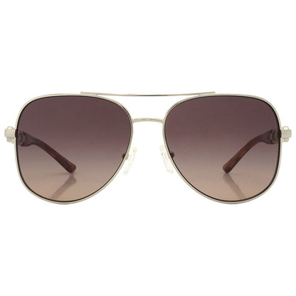 Michael Kors MK1121/S Pilot Sunglasses in Brown Gray Gradient Mirrored / Light Gold, front view