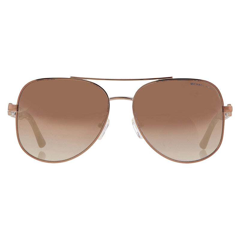 Michael Kors MK1121/S Pilot Sunglasses in Silver Flash / Caramel Mink Beige, front view