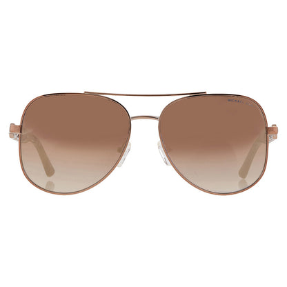 Michael Kors MK1121/S Pilot Sunglasses in Silver Flash / Caramel Mink Beige, front view