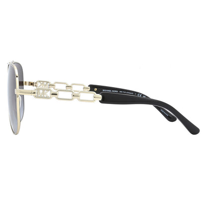 Michael Kors MK1121/S Pilot Sunglasses in Dark Grey Gradient / Gold, angle view