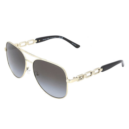 Michael Kors MK1121/S Pilot Sunglasses in Dark Grey Gradient / Gold, back view