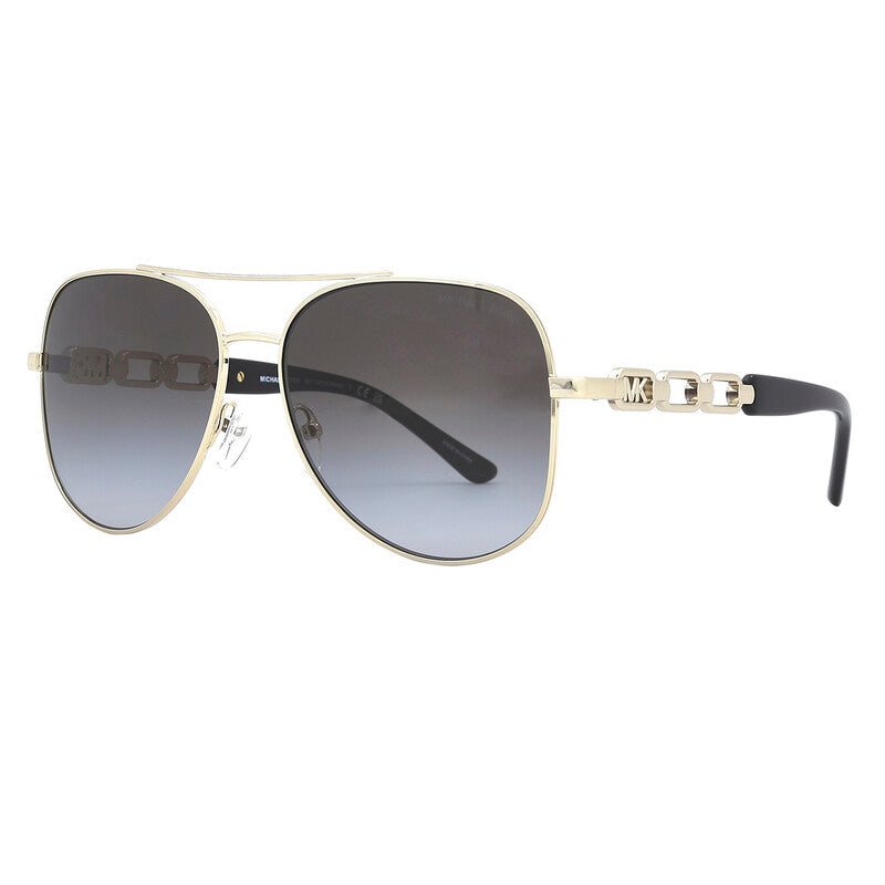 Michael Kors MK1121/S Pilot Sunglasses in Dark Grey Gradient / Gold, detail view