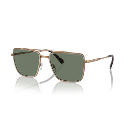 Michael Kors MK1154/S Pilot Sunglasses in Green Shiny Gold, angle view