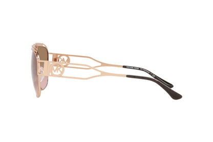 Michael Kors MK1102/S Aviator Sunglasses in Brown Pink Gradient / Rose Gold, side view