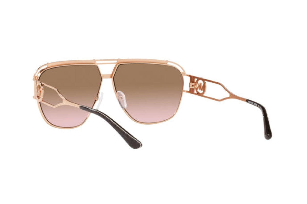 Michael Kors MK1102/S Aviator Sunglasses in Brown Pink Gradient / Rose Gold, angle view