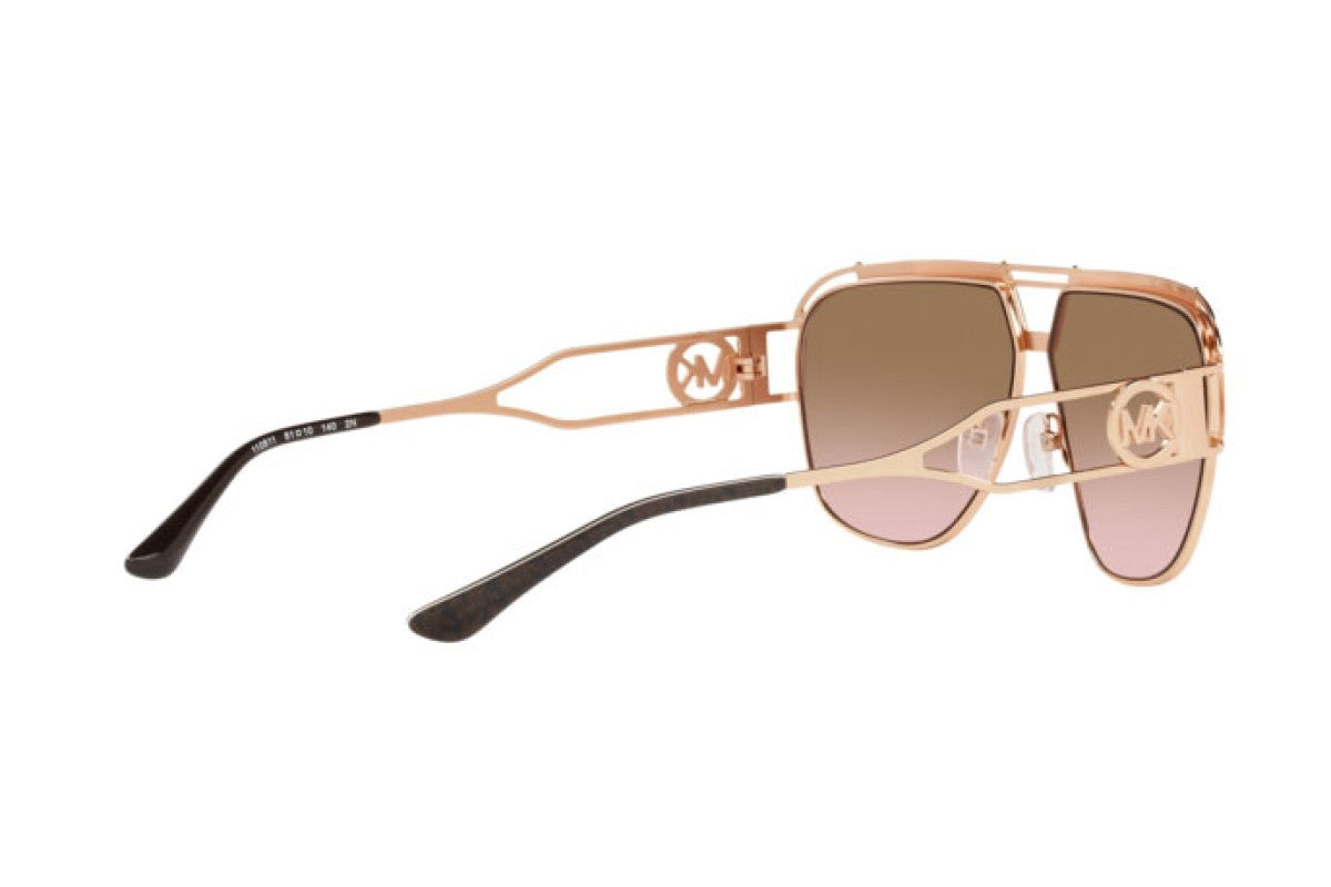 Michael Kors MK1102/S Aviator Sunglasses in Brown Pink Gradient / Rose Gold, back view