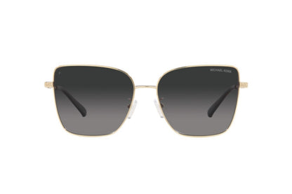 Michael Kors MK1108/S Butterfly Sunglasses in Light Grey Gradient Light Gold, back view
