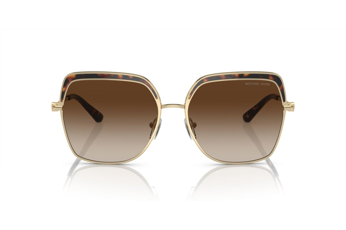 Michael Kors MK1141/S Square Sunglasses in Brown Gradient Light Gold, detail view