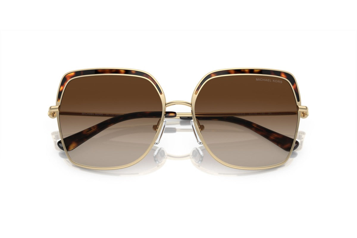 Michael Kors MK1141/S Square Sunglasses in Brown Gradient Light Gold, detail view