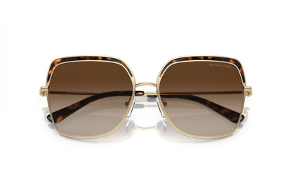Michael Kors MK1141/S Square Sunglasses in Brown Gradient Light Gold, detail view