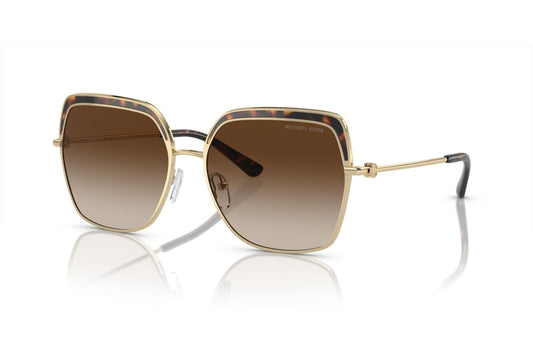 Michael Kors MK1141/S Square Sunglasses in Brown Gradient Light Gold, front view
