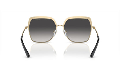 Michael Kors MK1141/S Square Sunglasses in Grey Gradient Light Gold, angle view