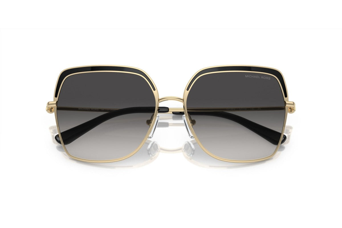 Michael Kors MK1141/S Square Sunglasses in Grey Gradient Light Gold, detail view