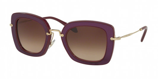 Miu Miu MU07OS Sunglasses in Brown Gradient Amaranth, angle view