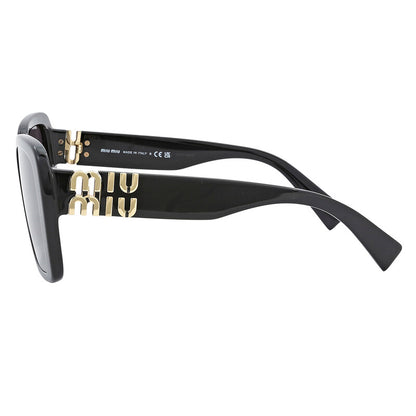 Miu Miu MU10YS Square Sunglasses in Grey Gradient/Black, side view