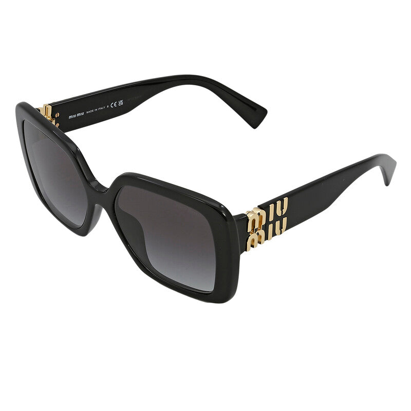 Miu Miu MU10YS Square Sunglasses in Grey Gradient/Black, back view