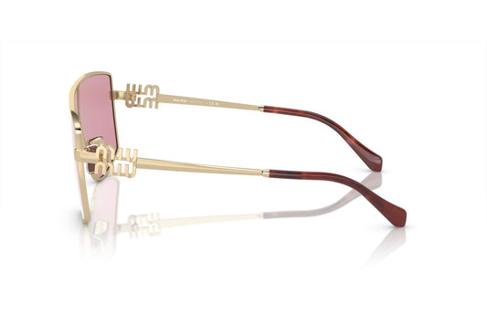 Miu Miu MU51ZS Geometric Sunglasses in Bordeaux Red Pale Gold, side view