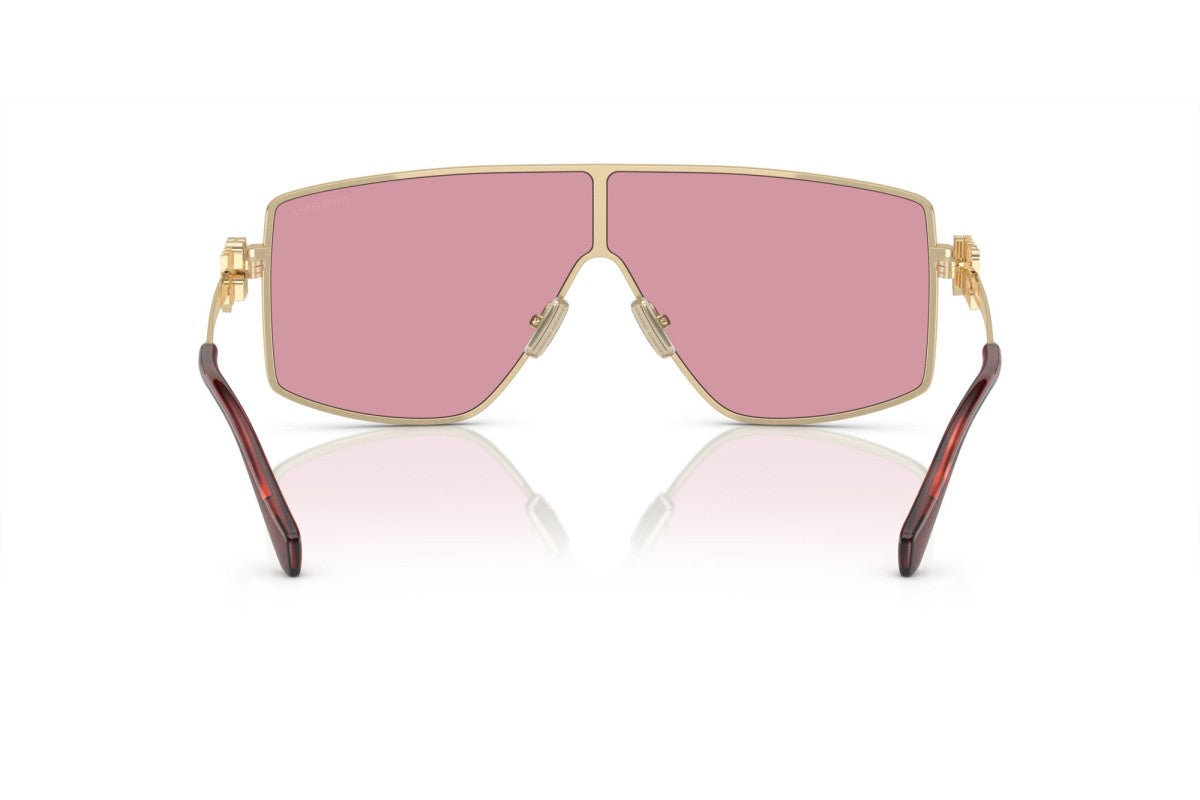 Miu Miu MU51ZS Geometric Sunglasses in Bordeaux Red Pale Gold, angle view