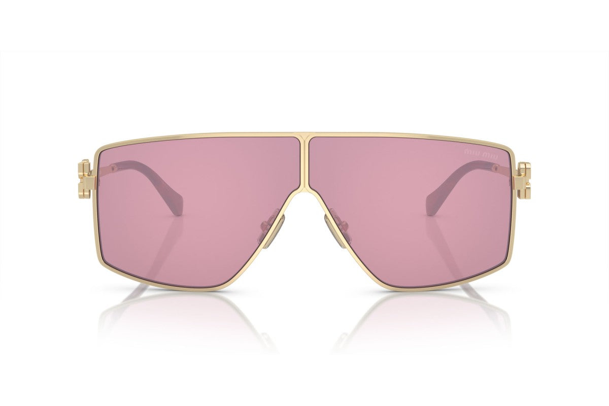 Miu Miu MU51ZS Geometric Sunglasses in Bordeaux Red Pale Gold, back view