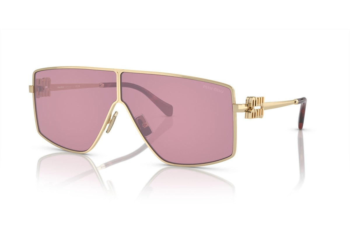 Miu Miu MU51ZS Geometric Sunglasses in Bordeaux Red Pale Gold, front view