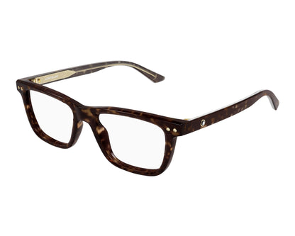 Montblanc MB0322O Rectangle Eyeglasses in Shiny Dark Havana, side view