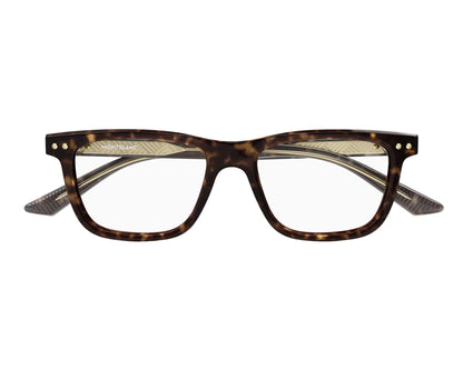 Montblanc MB0322O Rectangle Eyeglasses in Shiny Dark Havana, front view