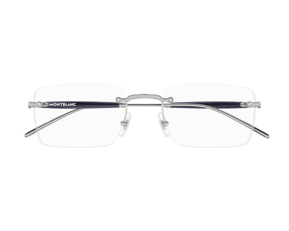 Montblanc MB0411O Rectangle Eyeglasses in Ruthenium, front view