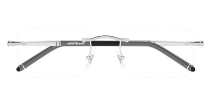 Montblanc MB0444O Square Eyeglasses in Shiny Silver, side view