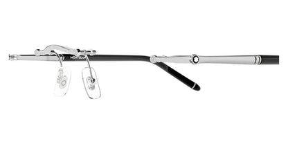 Montblanc MB0444O Square Eyeglasses in Shiny Silver, angle view