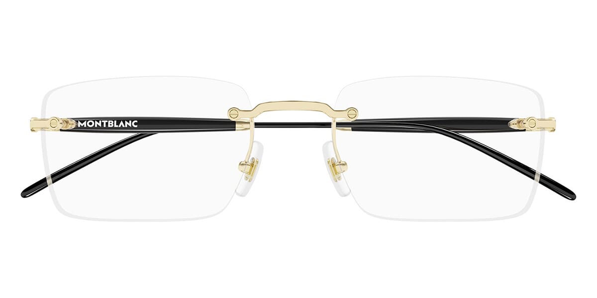 Montblanc MB0411O Rectangle Eyeglasses in Gold, side view