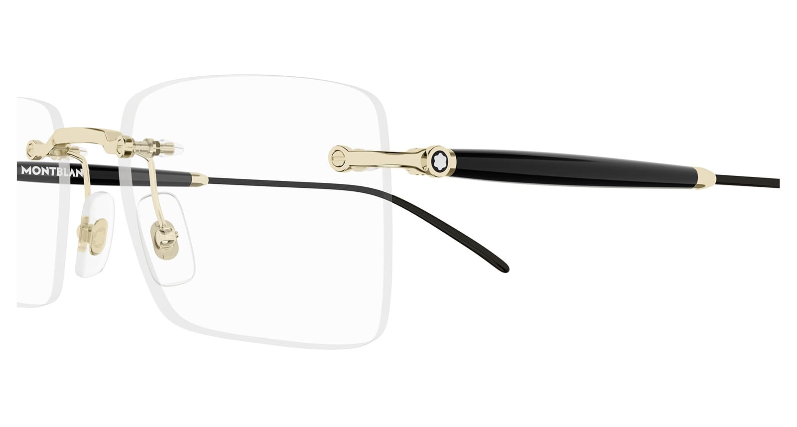 Montblanc MB0411O Rectangle Eyeglasses in Gold, angle view