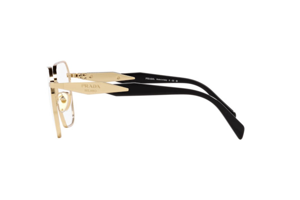 Prada PR56ZV Square Eyeglasses in Pale Gold, angle view