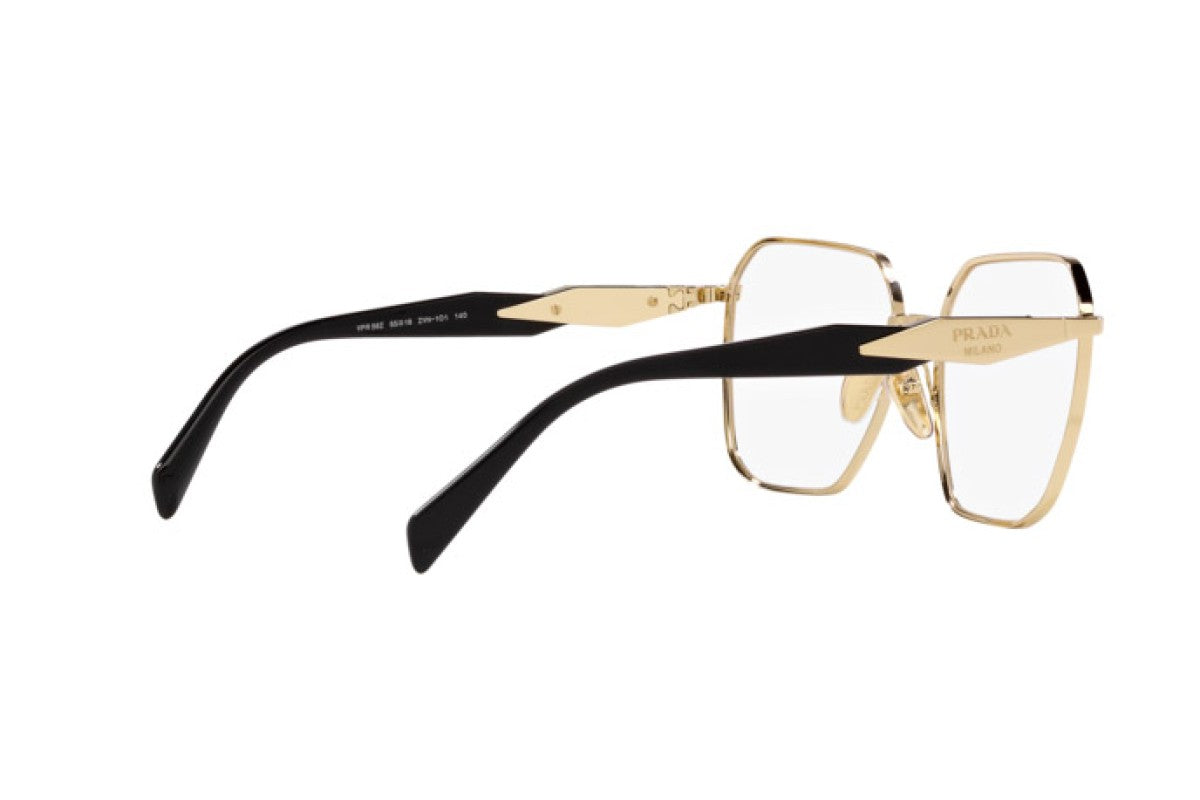 Prada PR56ZV Square Eyeglasses in Pale Gold, back view