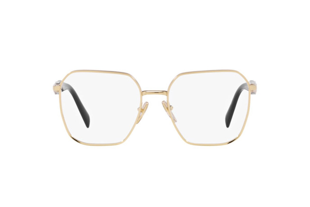 Prada PR56ZV Square Eyeglasses in Pale Gold, detail view