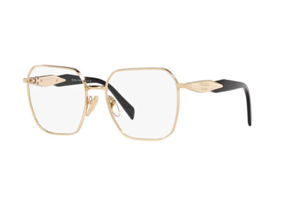 Prada PR56ZV Square Eyeglasses in Pale Gold, front view
