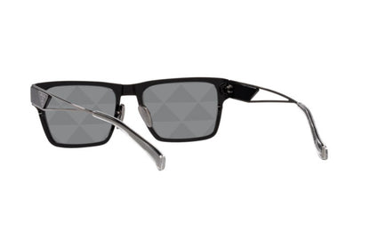 Prada PR71ZS Rectangle Sunglasses in Grey Silver Mirror / Black, side view