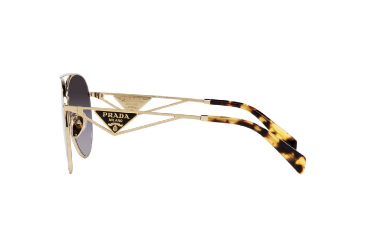 Prada PR73ZS Aviator Sunglasses in Grey Gradient / Pale Gold, angle view