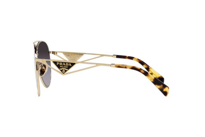 Prada PR73ZS Aviator Sunglasses in Grey Gradient / Pale Gold, angle view
