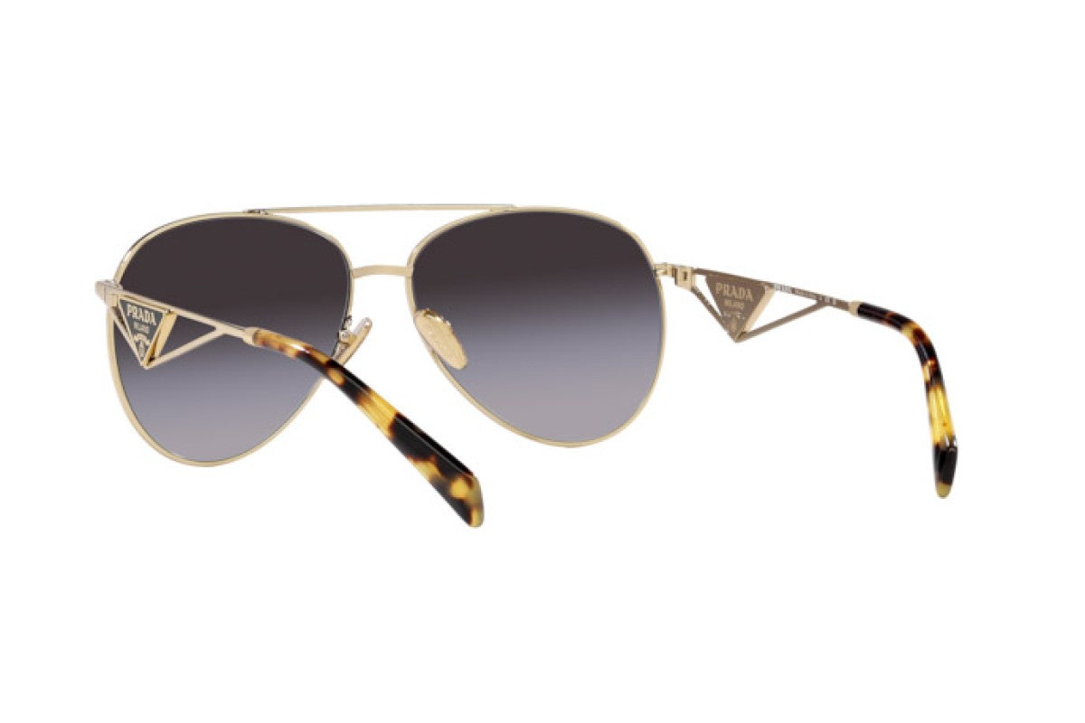 Prada PR73ZS Aviator Sunglasses in Grey Gradient / Pale Gold, side view