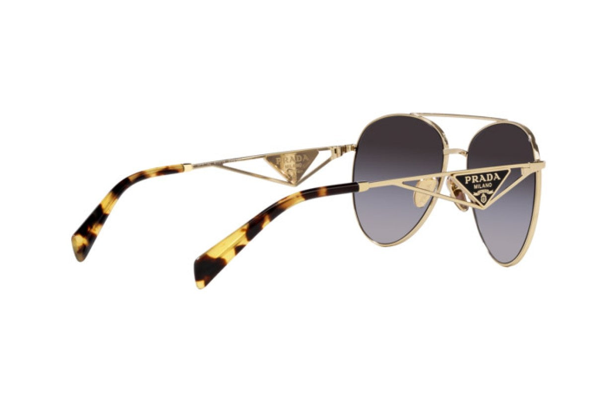 Prada PR73ZS Aviator Sunglasses in Grey Gradient / Pale Gold, back view