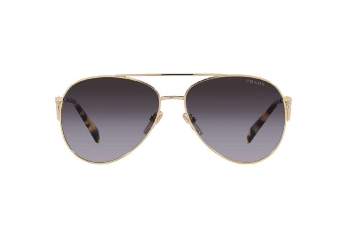 Prada PR73ZS Aviator Sunglasses in Grey Gradient / Pale Gold, detail view
