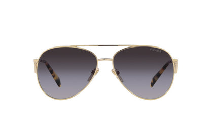 Prada PR73ZS Aviator Sunglasses in Grey Gradient / Pale Gold, detail view