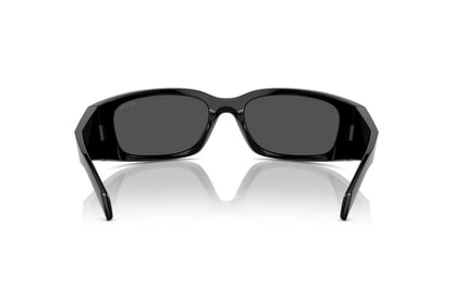Prada PRA19S Butterfly Sunglasses in Dark Grey Black, angle view