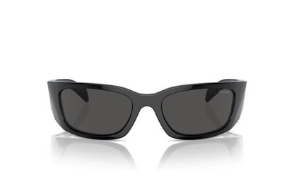 Prada PRA19S Butterfly Sunglasses in Dark Grey Black, back view